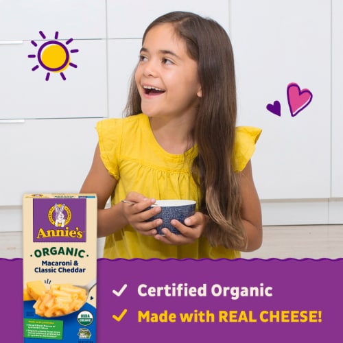 Annie’s Organic Macaroni Classic Cheddar Mac N Cheese Macaroni and Cheese Dinner Perspective: left