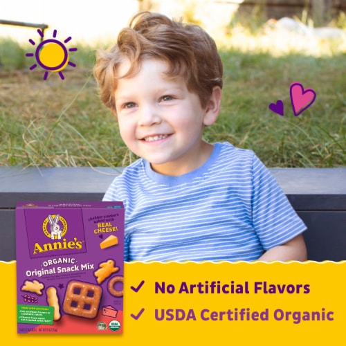 Annie's Organic Assorted Crackers and Pretzels Snack Mix Perspective: left