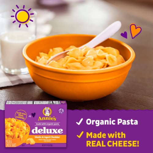 Annie's Aged Cheddar & Organic Pasta Deluxe Mac N Cheese Perspective: left