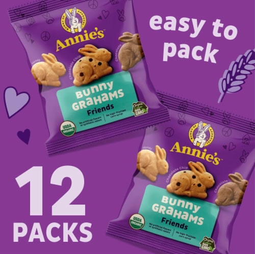 Annie's™ Organic Friends Bunny Chocolate Chip Chocolate & Honey Graham Snacks Perspective: left