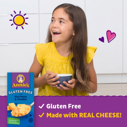 Annie's Gluten Free Rice Pasta and Cheddar Macaroni and Cheese Perspective: left