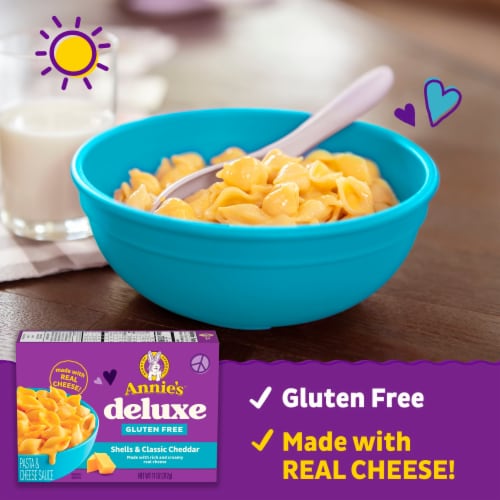 Annie's Deluxe Gluten Free Macaroni & Cheese Rice Pasta Mac N Cheese Perspective: left