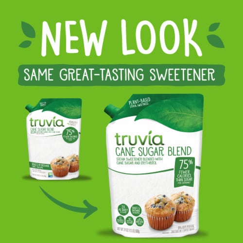 Truvia Cane Sugar Blend, Mix of Stevia Sweetener and Cane Sugar Perspective: left
