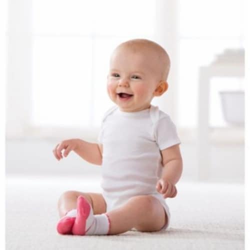 Gerber ONESIES Brand Size 3-6M 5-Pack Short Sleeve Bodysuits - White Perspective: left