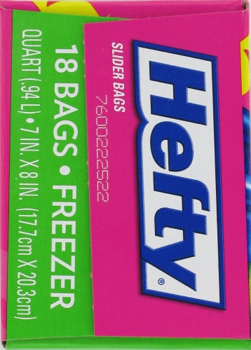 Hefty One Zip Quart Freezer Bags Perspective: left
