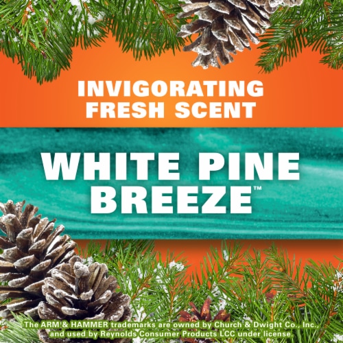 Hefty® Ultra Strong™ Multipurpose White Pine Breeze 30 Gallon Drawstring Trash Bags Perspective: left