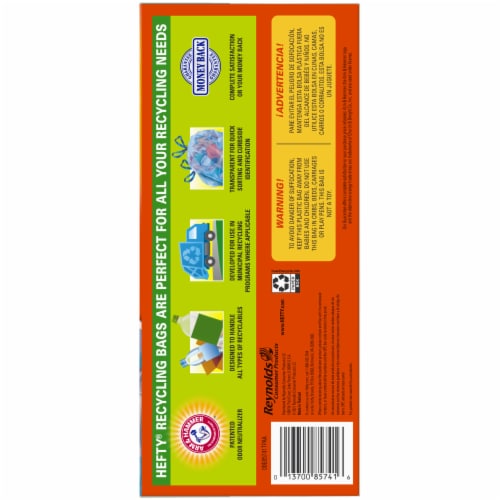 Hefty Recycling Trash Bags, Scent Free, Clear, 30 Gallon, 36 Count