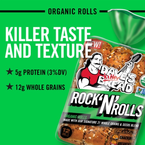 Dave's Killer Bread Rock N Rolls Organic Rolls Perspective: left