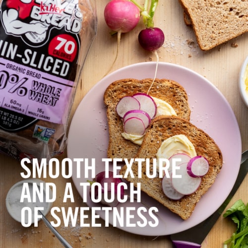 Dave's Killer Bread 100% Whole Wheat Thin-Sliced Organic Bread Perspective: left