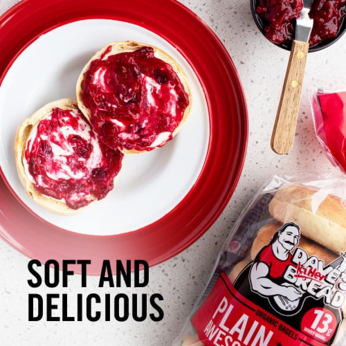 Dave's Killer Bread® Plain Awesome® Bagels Organic Bagels Perspective: left