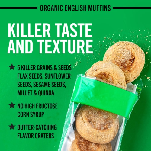 Dave's Killer Bread Rockin' Grains English Muffins Organic Whole Grain English Muffins Perspective: left