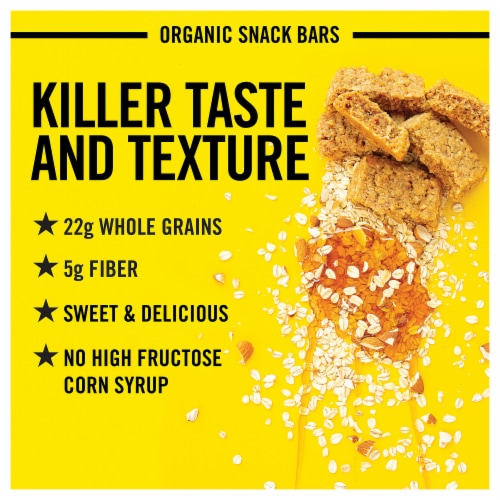 Dave's Killer Bread Oat-Rageous Honey Almond Organic Snack Bars, Individually Wrapped Snack Bar Perspective: left