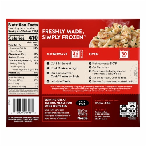 Stouffer's® Rigatoni with Chicken & Pesto Frozen Meal Perspective: left