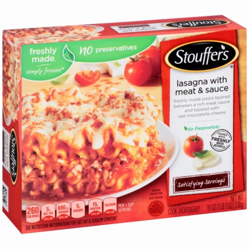 Stouffer's Lasagna with Meat Sauce Perspective: left