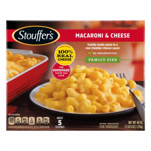 Stouffer’s Family Size Macaroni and Cheese Frozen Meal Perspective: left