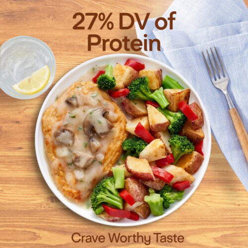 Lean Cuisine Frozen Meal Herb Roasted Chicken Protein Kick Microwave Meal Chicken Dinner for One Perspective: left