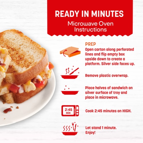 Lean Cuisine Frozen Meal Chicken Club Sandwich Protein Kick Microwave Meal Frozen Chicken Sandwich Perspective: left