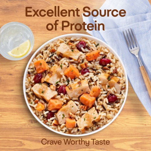 Lean Cuisine Frozen Meal Maple Bourbon Chicken Protein Kick Microwave Meal Frozen Dinner for One Perspective: left
