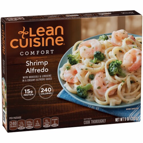 Lean Cuisine Comfort Shrimp Alfredo with Broccoli & Linguine Frozen Meal Perspective: left