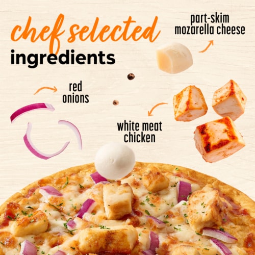 Lean Cuisine Signature BBQ Recipe Chicken Pizza Personal Pizza Perspective: left