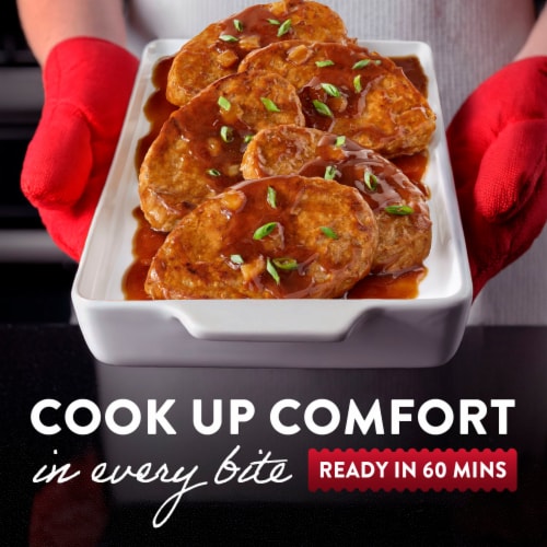 Stouffer’s Salisbury Steak Family Size Frozen Salisbury Steak Easy Family Frozen Dinners Perspective: left