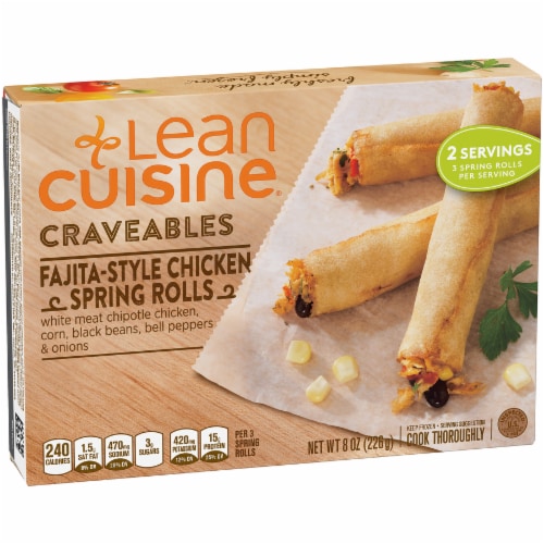 Lean Cuisine Craveables Fajita-Style Chicken Spring Rolls Perspective: left