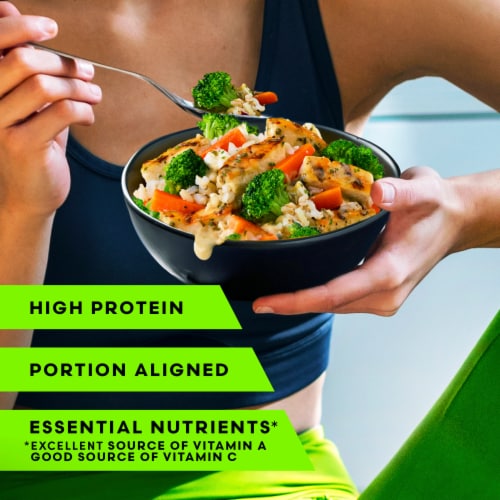 Vital Pursuit Garlic Herb Grilled Chicken Bowl High Protein Portion Aligned Meal Perspective: left