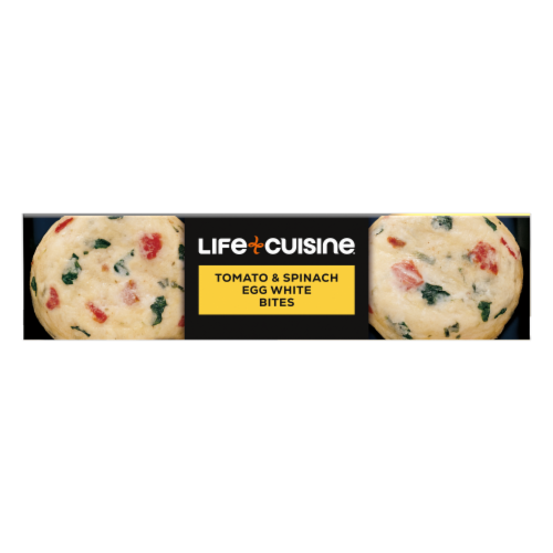Life Cuisine Tomato & Spinach Egg White Bites Perspective: left
