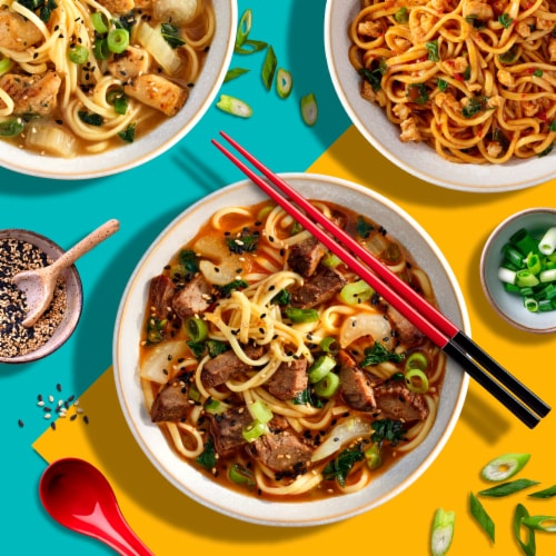 Mings Spicy Beef Ramen Perspective: left
