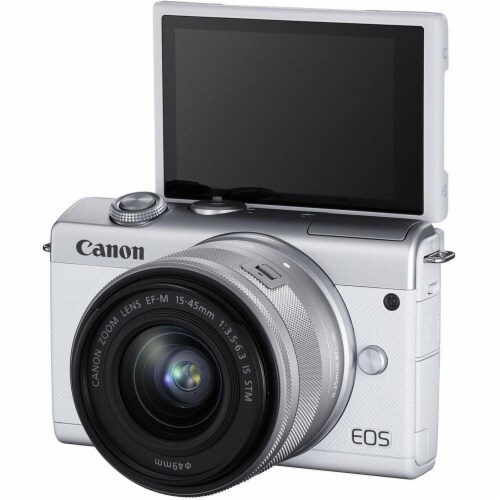 Canon Eos M200 Mirrorless Digital Camera With 15-45mm Lens White Perspective: left