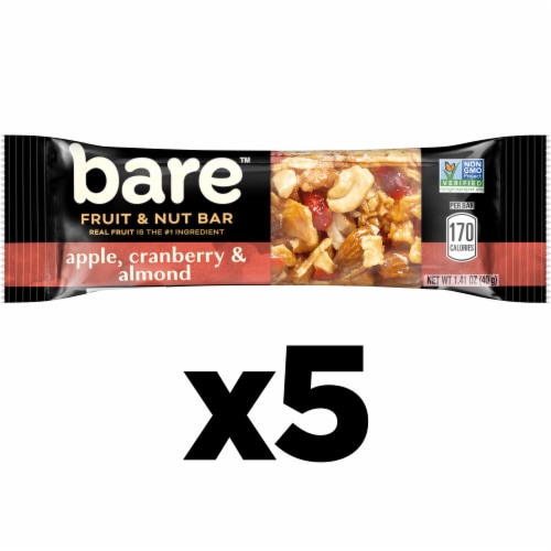 Bare® Apple Cranberry & Almond Fruit and Nut Bars Perspective: left