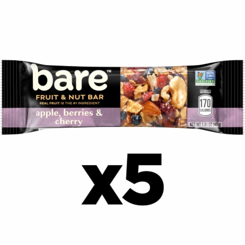 Bare® Apple Berries & Cherry Fruit and Nut Bars Perspective: left