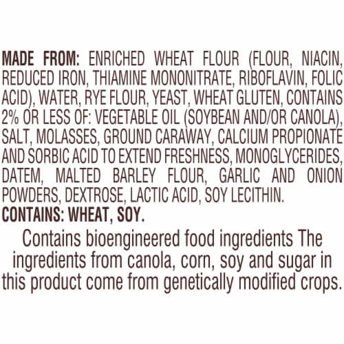 Pepperidge Farm Jewish Rye Soft Rye Bread Perspective: left