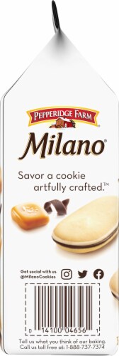 Pepperidge Farm Milano Salted Caramel Chocolate Cookies Perspective: left