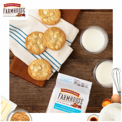 Pepperidge Farm Farmhouse Thin & Crispy White Chocolate Chip Cookies Perspective: left