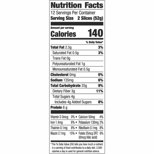 Pepperidge Farm Honey Wheat Thin Sliced Bread Perspective: left