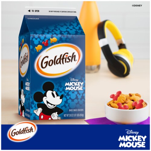 Goldfish Disney Mickey Mouse Cheddar Crackers Snack Crackers Perspective: left