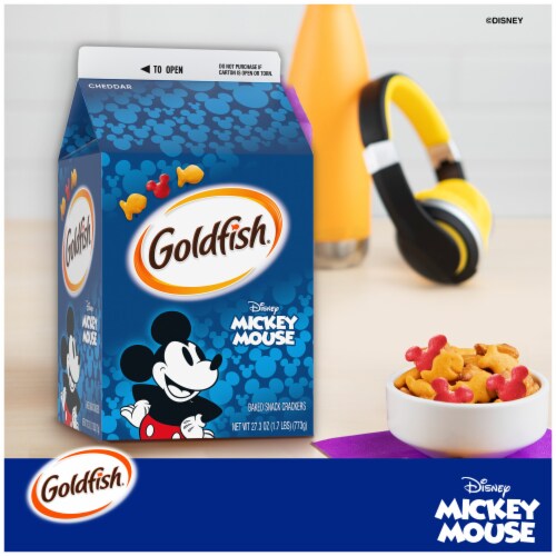 Goldfish Disney Mickey Mouse Cheddar Crackers Snack Crackers Perspective: left
