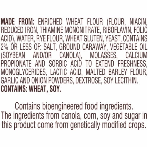Pepperidge Farm Jewish Rye Seedless Bread Perspective: left