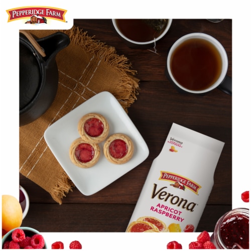 Pepperidge Farm Verona Apricot Raspberry Thumbprint Cookies Perspective: left