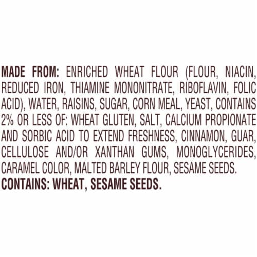Pepperidge Farm Cinnamon Raisin Bagel Perspective: left