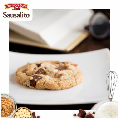 Pepperidge Farm Sausalito Crispy Milk Chocolate Macadamia Nut Cookies Perspective: left