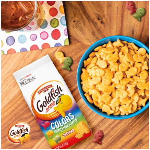 Goldfish® Colors Cheddar Cheese Crackers Perspective: left