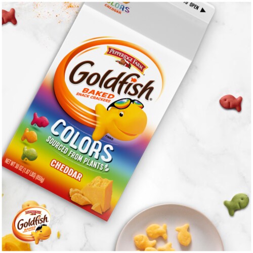 Pepperidge Farm® Goldfish® Colors Cheddar Baked Snack Crackers Perspective: left