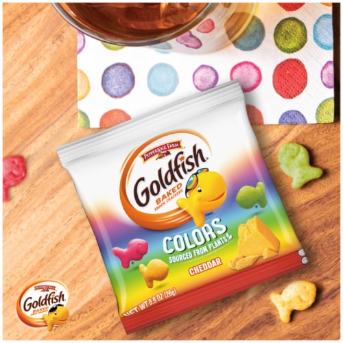 Goldfish® Colors Cheddar Baked Snack Crackers Lunch Packs Perspective: left