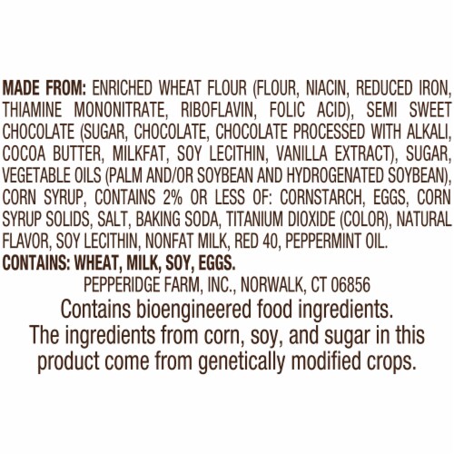 Pepperidge Farm Milano Slices Peppermint Cookies Perspective: left