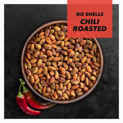 Wonderful® No Shell Chili Roasted Pistachios Bag Perspective: left