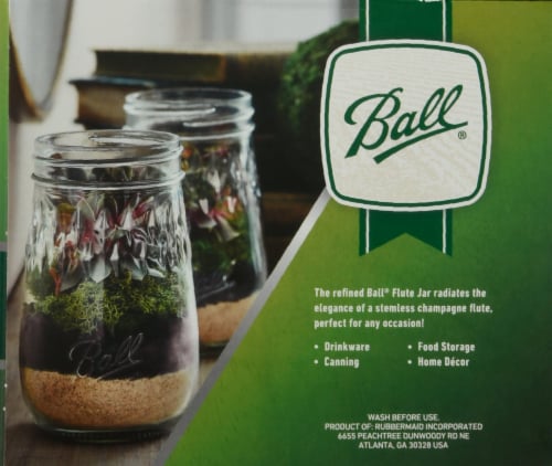 Ball® Glass Flute Jars Perspective: left