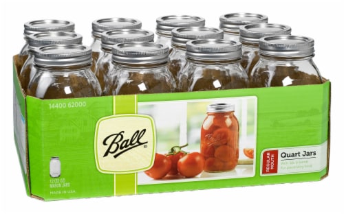 Ball Regular Mouth Mason Jars, 16 oz - 12 count