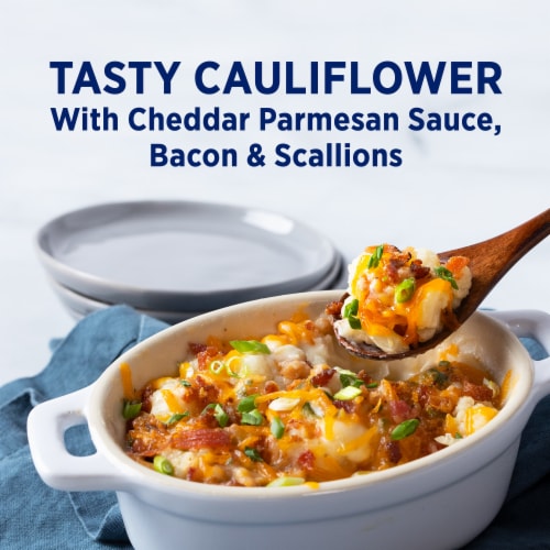 Birds Eye Bacon Cheddar Cauliflower Bake Frozen Vegetable Perspective: left